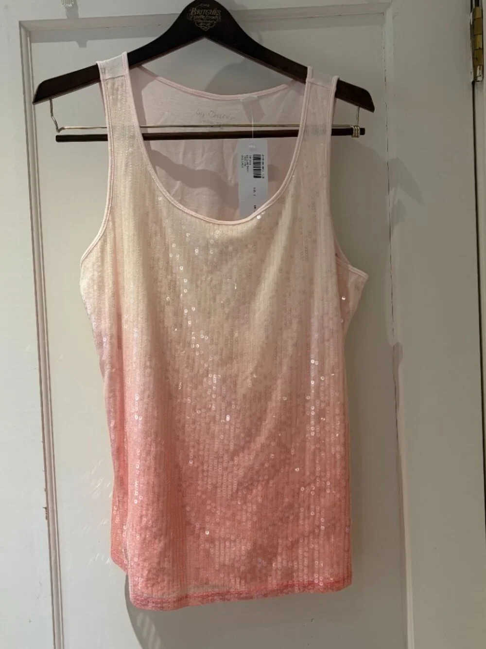 Chico's Ombre Pink Sequin Tank Top Size 2 Medium NWT - Picture 2 of 9